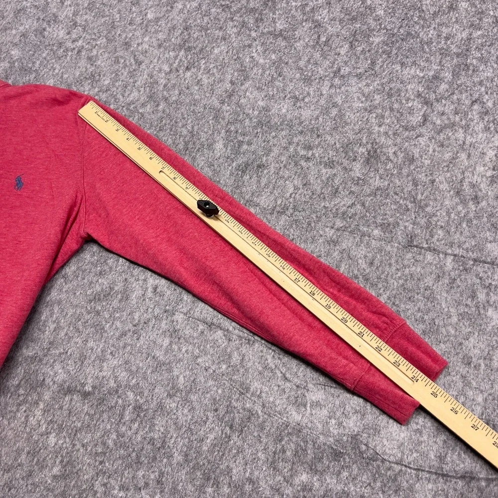 Polo Ralph Lauren Sweatshirt Mens M Salmon Pink 1/4 Zip Up Preppy Pony Pullover